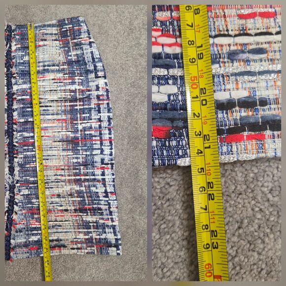 WORTH New York Women's Pencil Straight Skirt Size 6 Tweed Fringe Americana - Picture 10 of 15